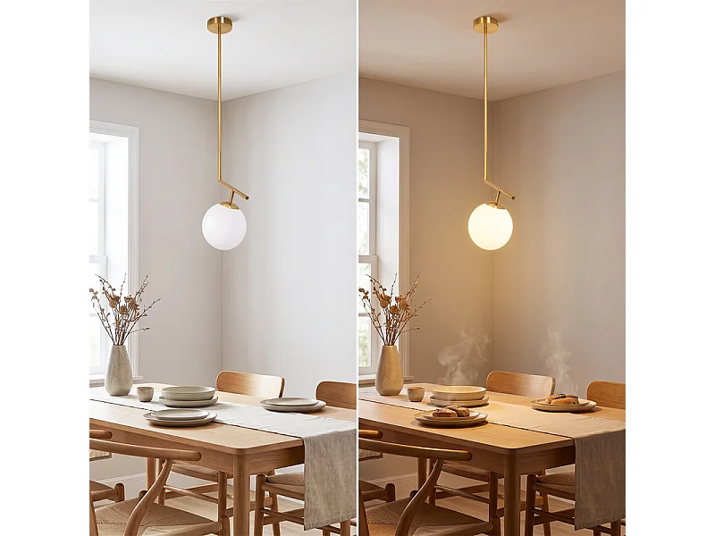 NETTLIFE Suspension or 1 lumiere opal G9 pour salle a manger/cuisine/salon