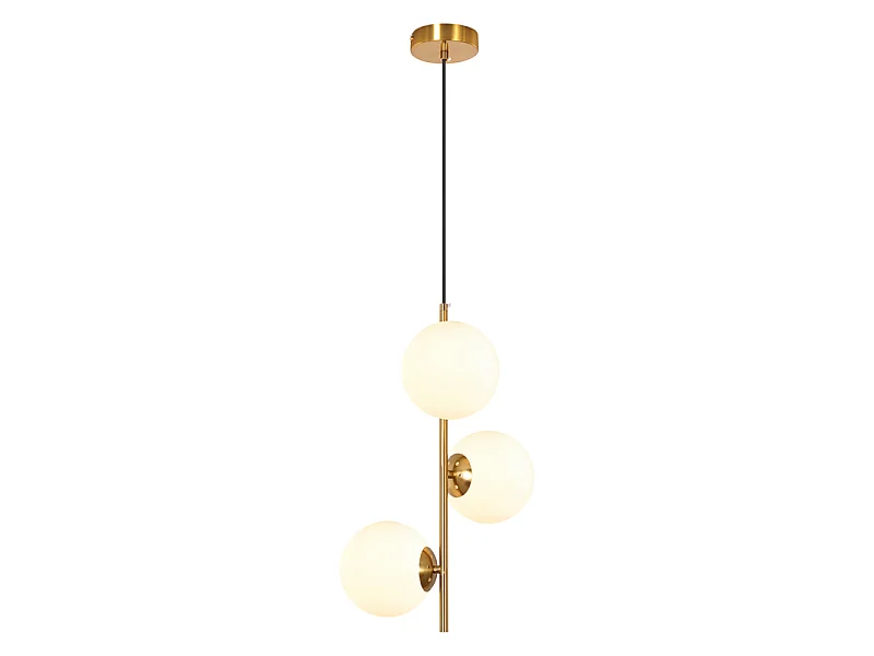 NETTLIFE Suspension or 3 lumieres opal G9 pour salle a manger/cuisine/salon