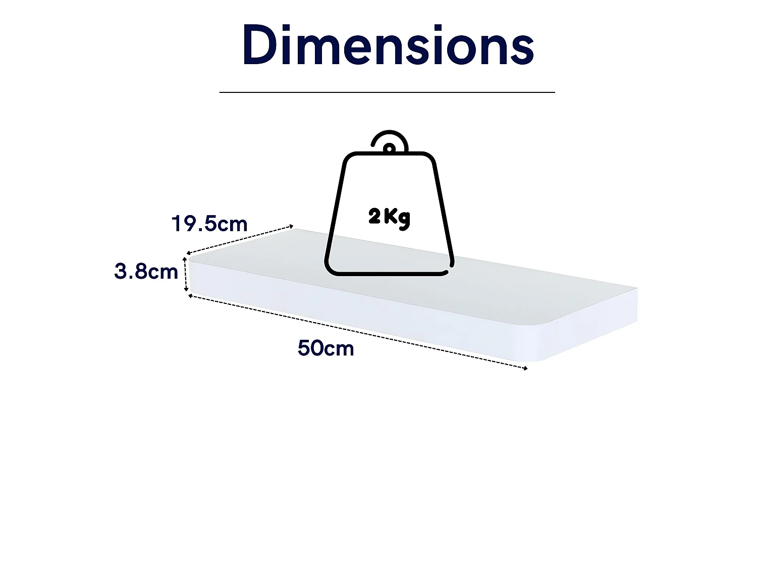 Arran Floating Shelf Kit - Matt White