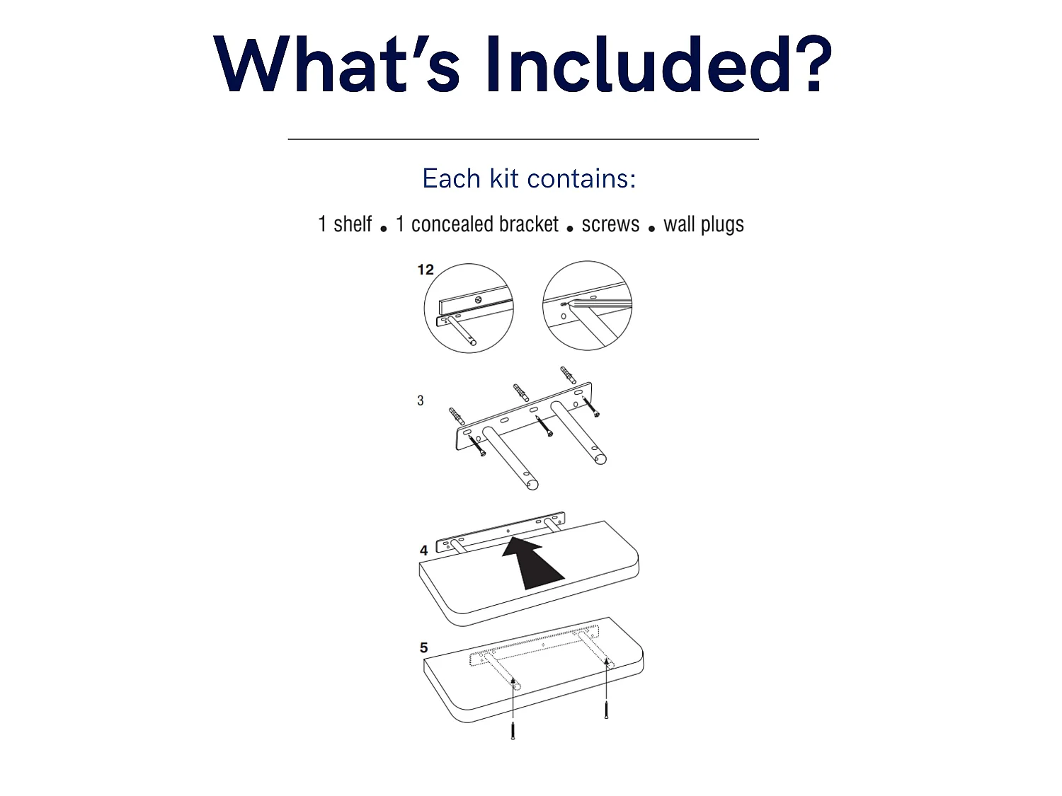 Arran Floating Shelf Kit - Matt White