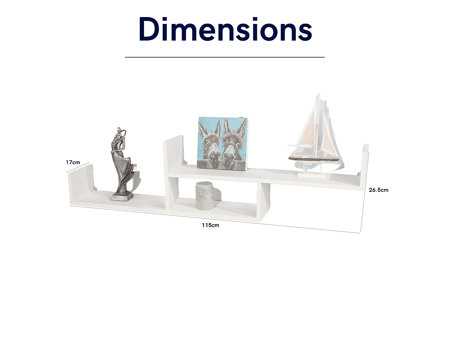 Floating Two Tier Wall Shelf - Matt White
