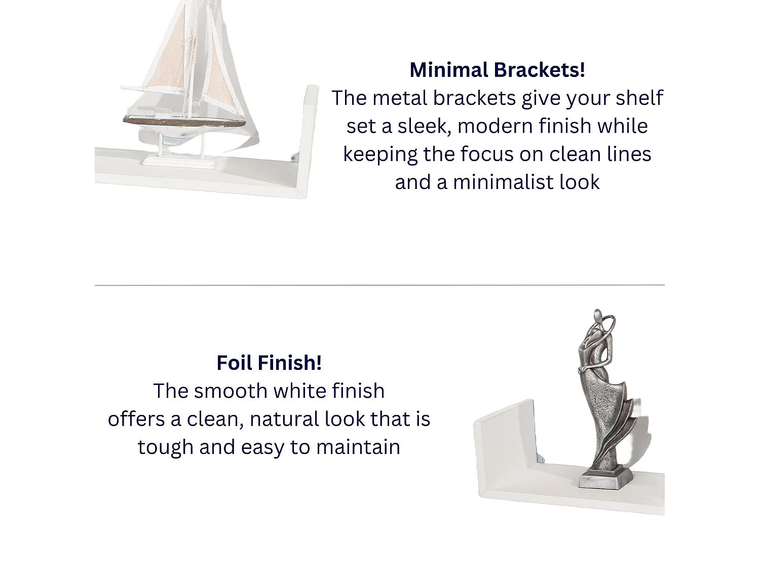 Floating Two Tier Wall Shelf - Matt White