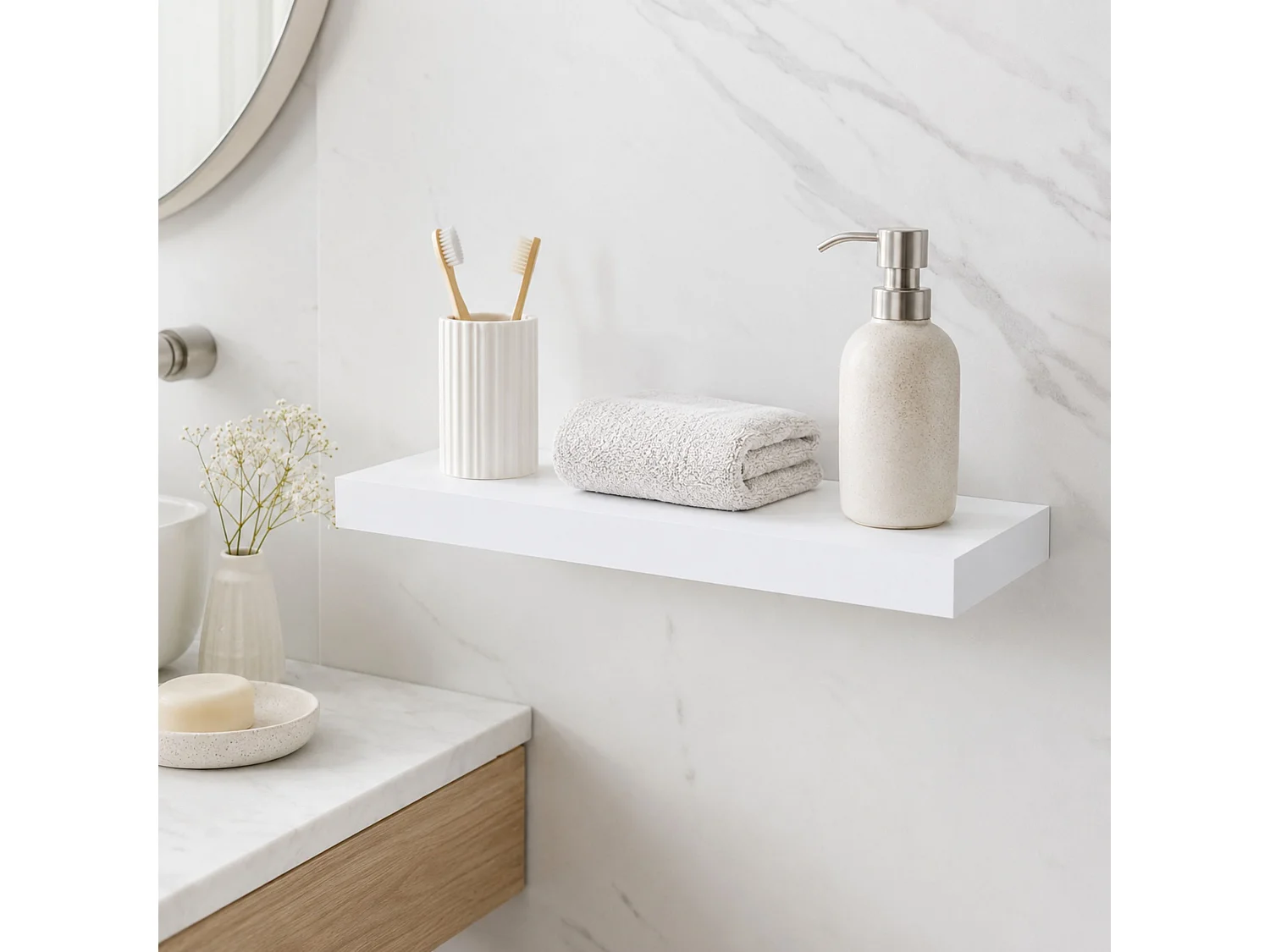Hudson Floating Rectangular Box Shelf Kit - Gloss Finish