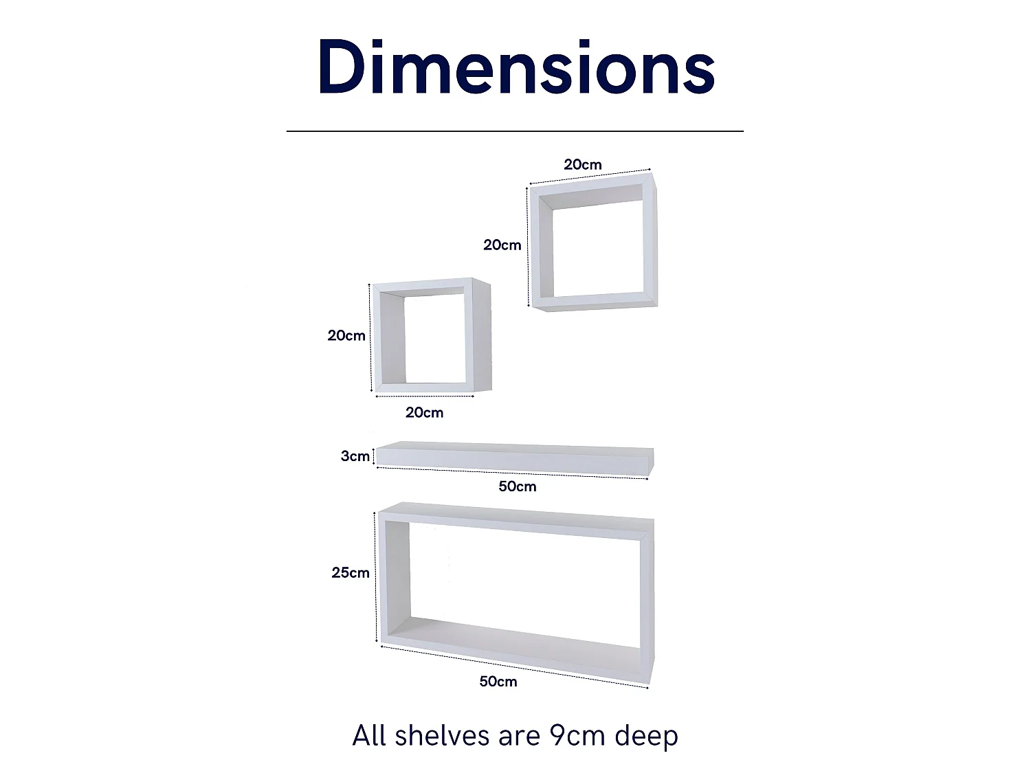 Hudson 4-Piece Floating Shelf Kit, Matt White Finish