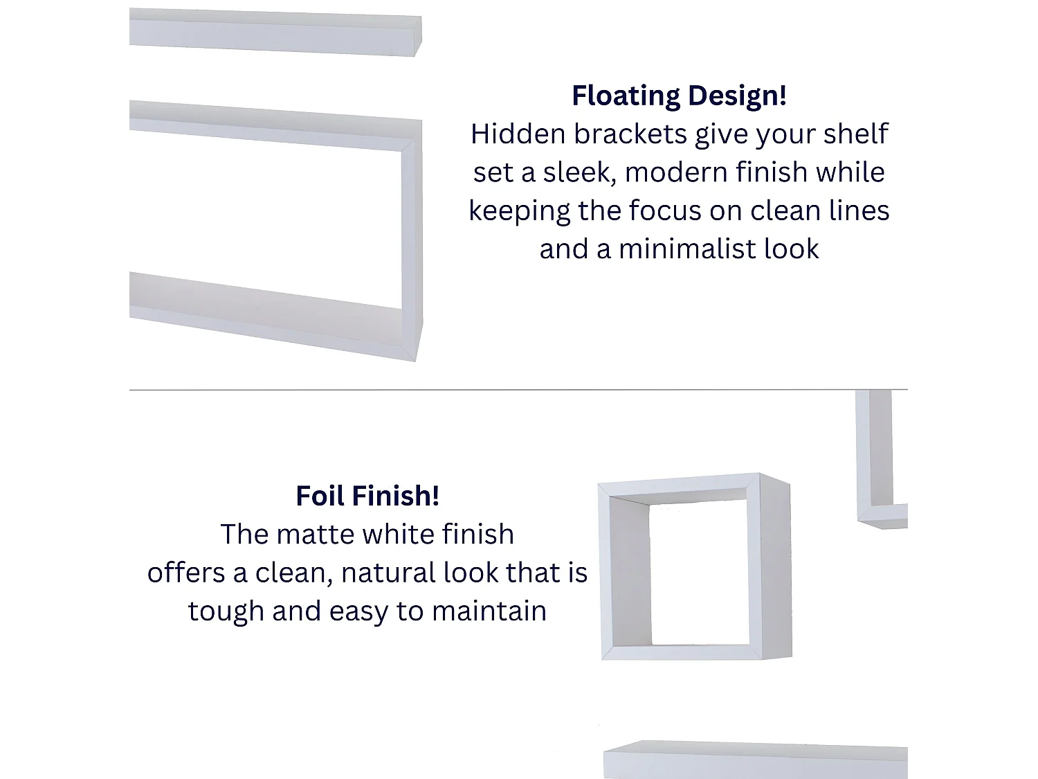 Hudson 4-Piece Floating Shelf Kit, Matt White Finish