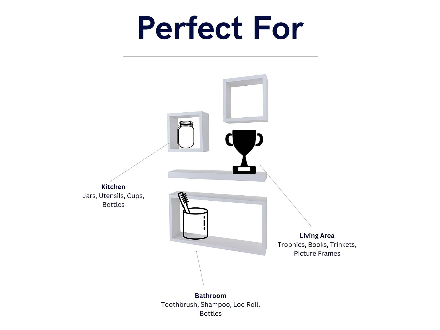 Hudson 4-Piece Floating Shelf Kit, Matt White Finish