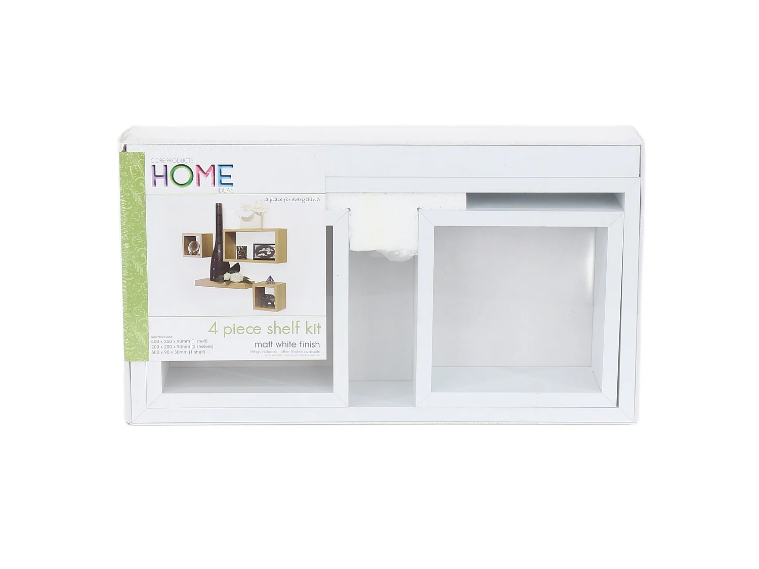 Hudson 4-Piece Floating Shelf Kit, Matt White Finish