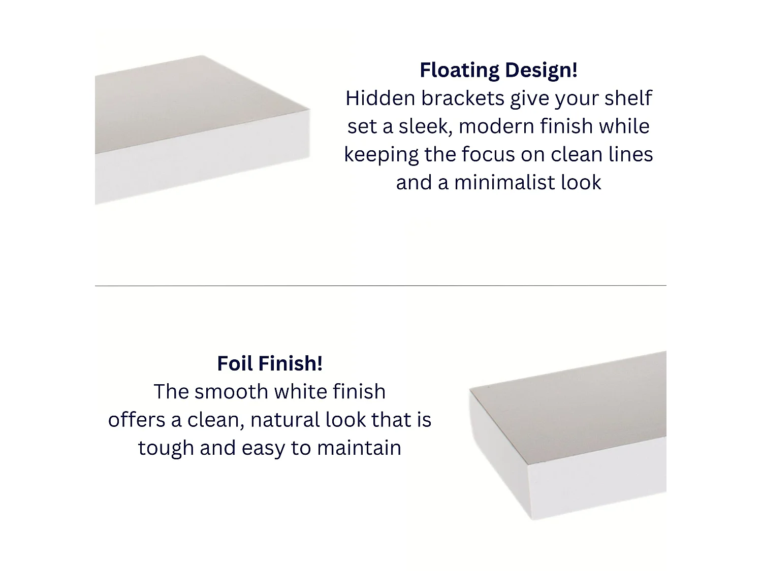 Hudson 4-Piece Floating Wall Shelf Set, Rectangular Shelves