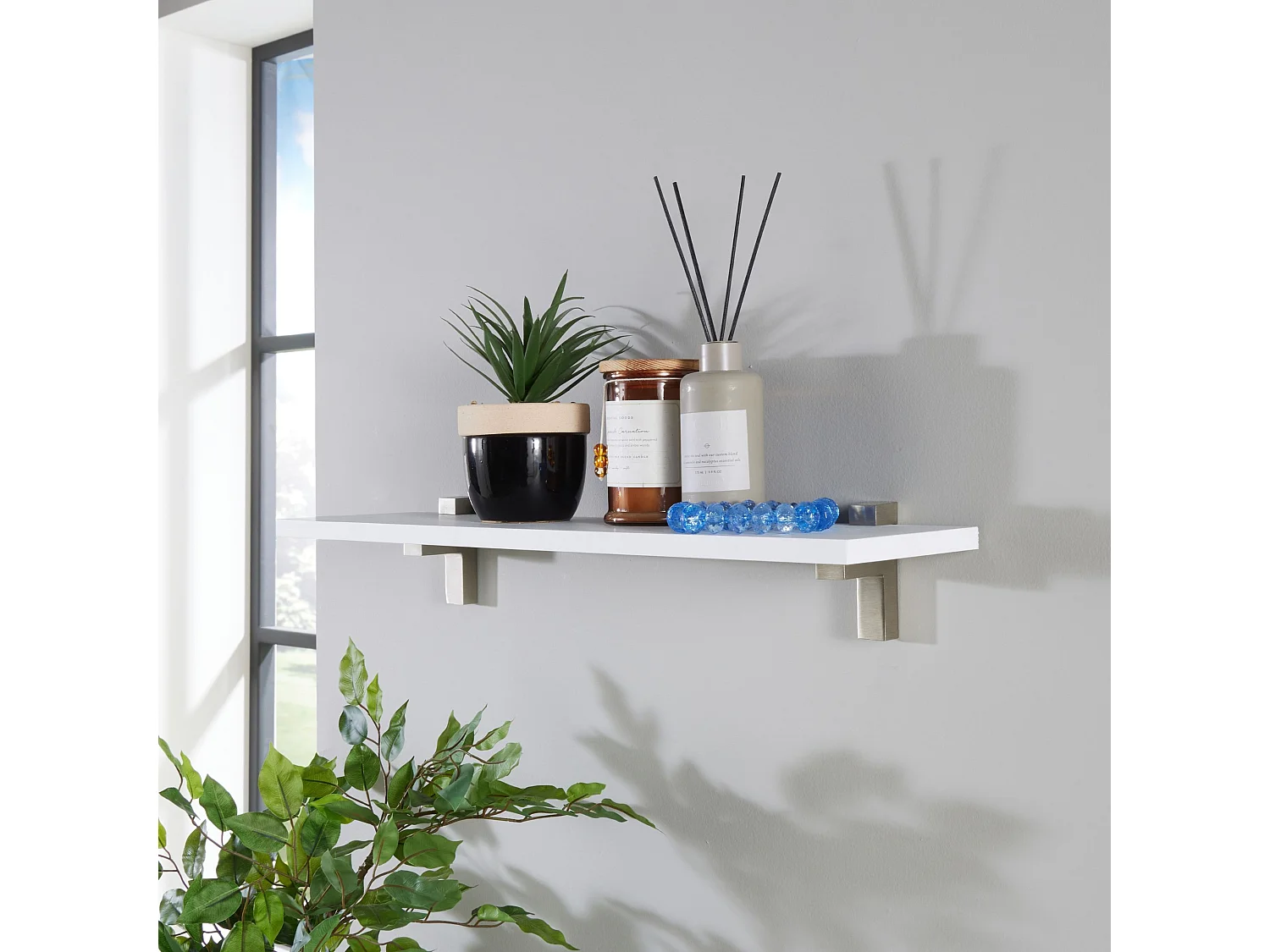 Lavant 60cm Slim Shelf Kit with L-Shaped Metal Brackets