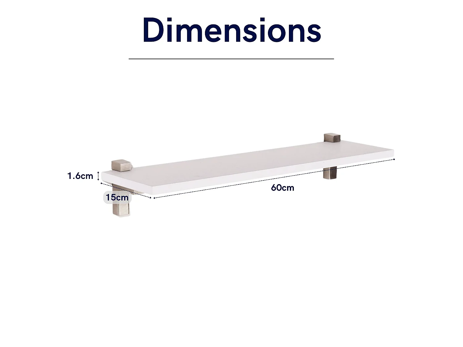 Lavant 60cm Slim Shelf Kit with L-Shaped Metal Brackets