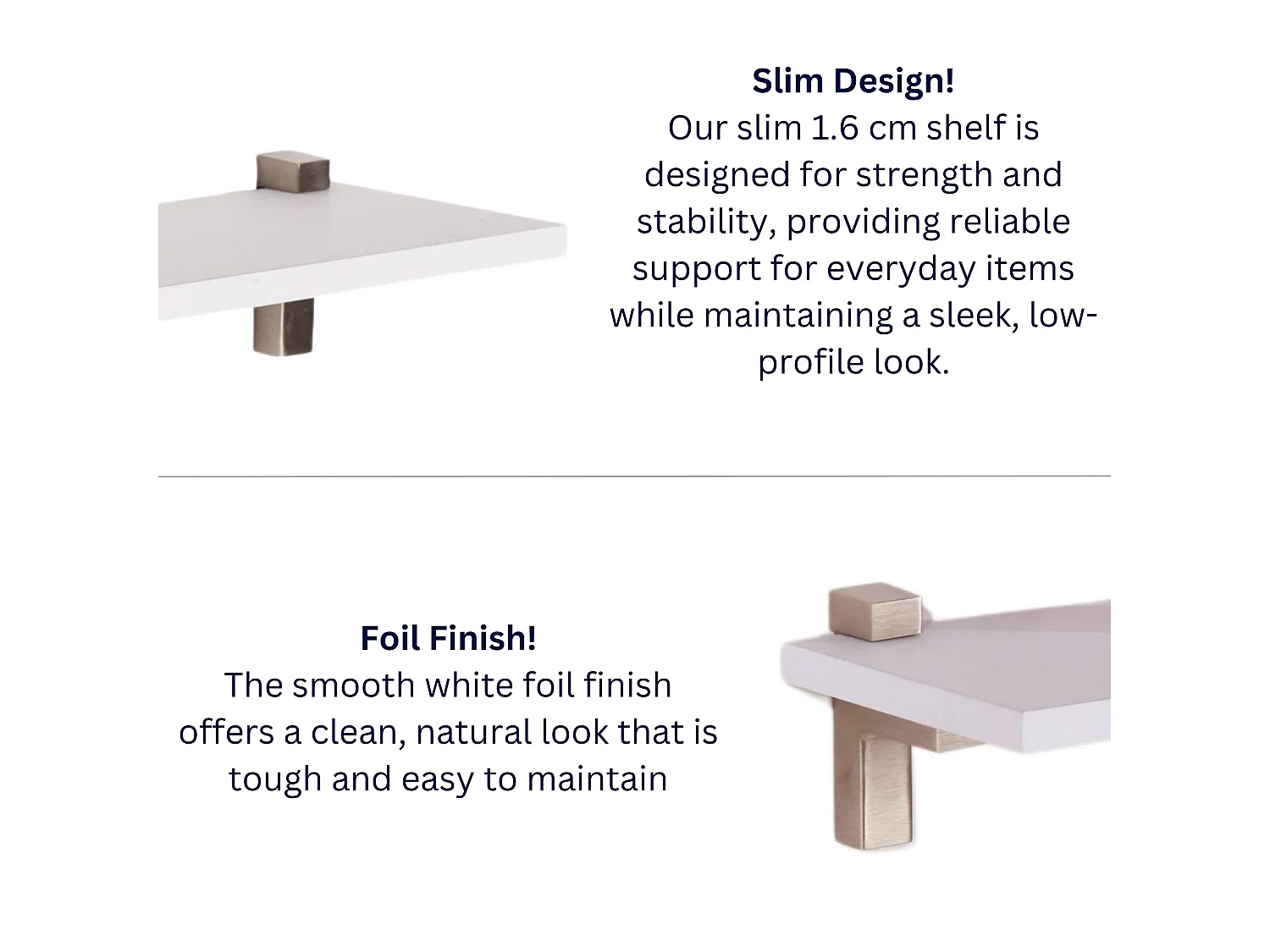 Lavant 60cm Slim Shelf Kit with L-Shaped Metal Brackets