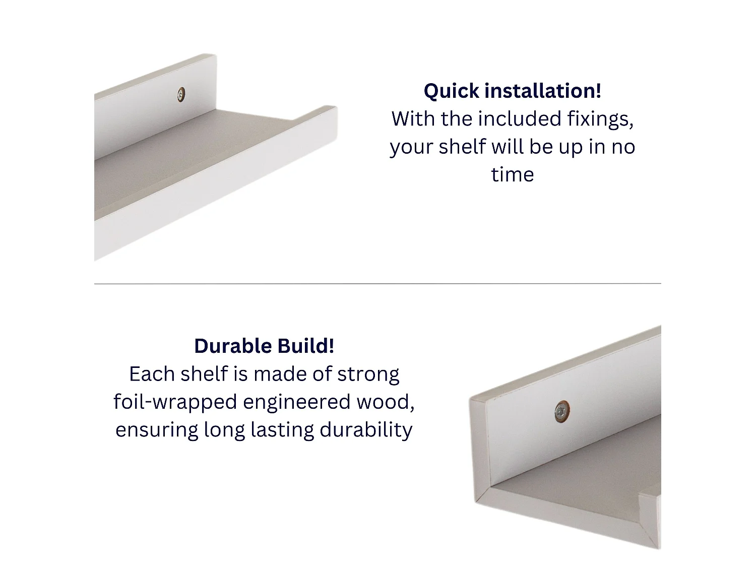 Dura 48cm Display Shelf Kit, Matt Foil Finish