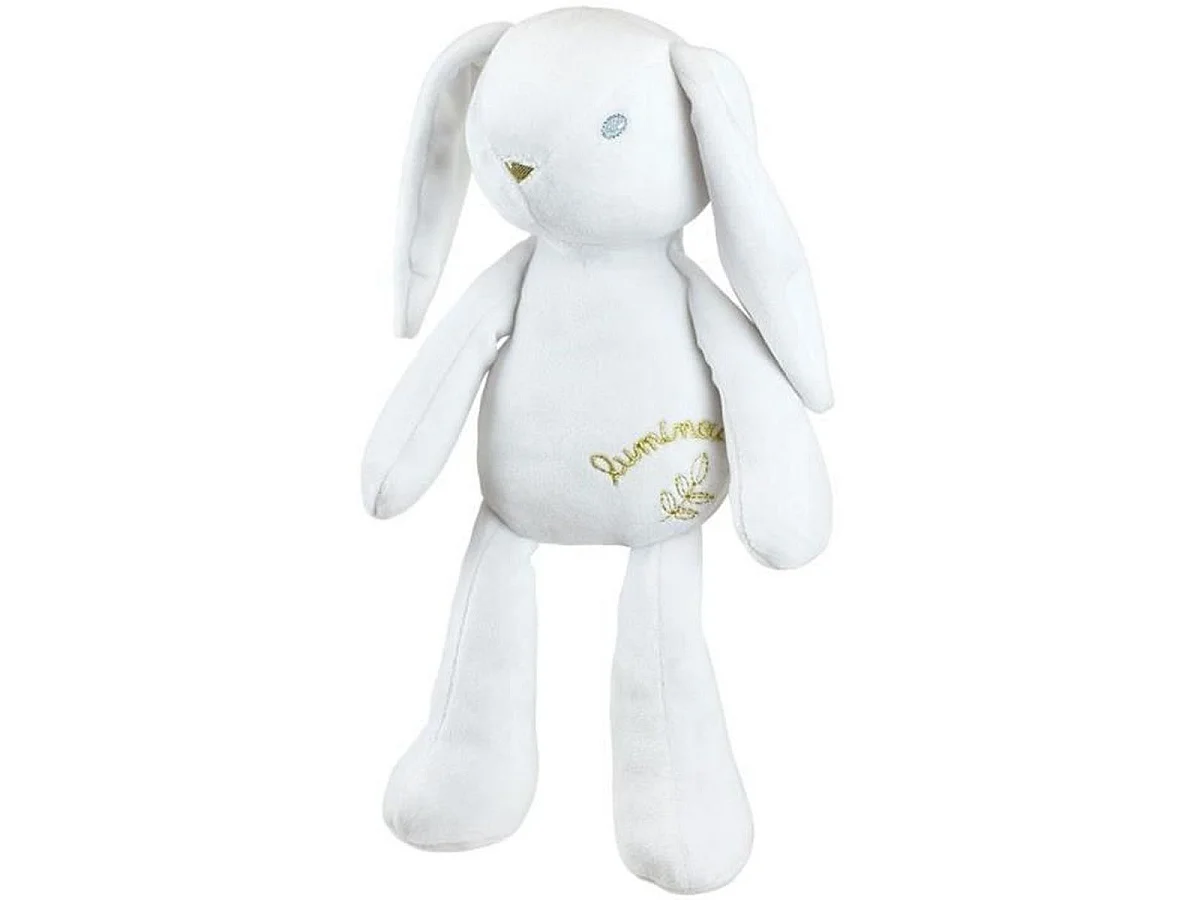 Peluche lapin Luminou Jemini 30 cm blanche - Peluche lumineuse pour bébé