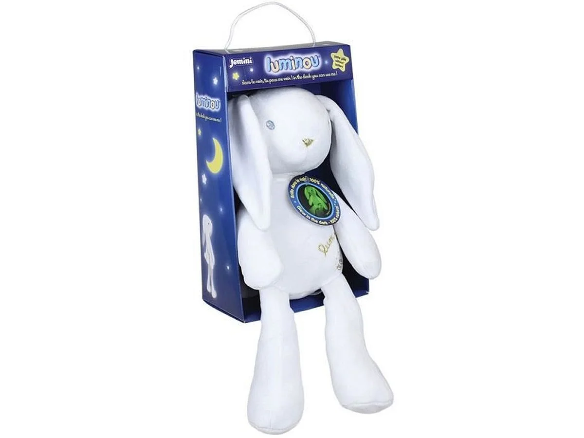Peluche lapin Luminou Jemini 30 cm blanche - Peluche lumineuse pour bébé