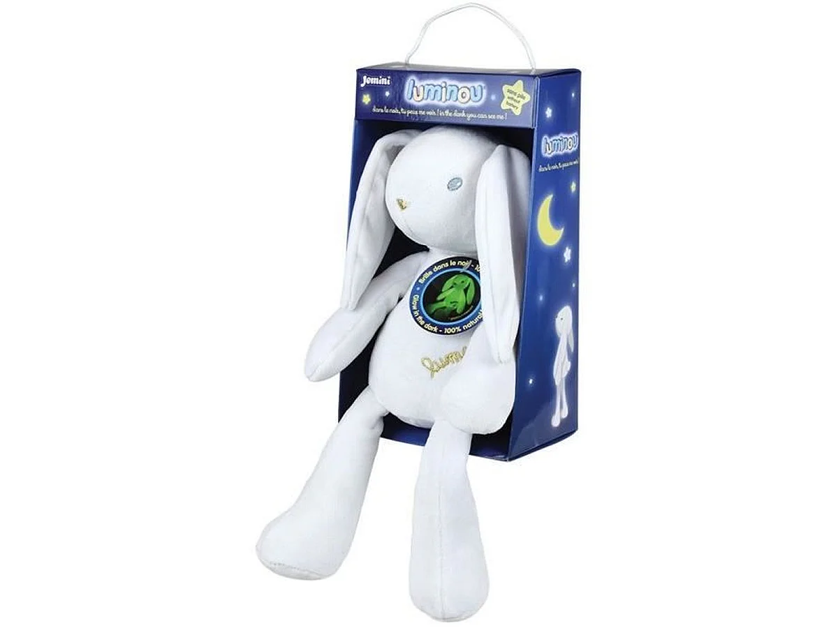 Peluche lapin Luminou Jemini 30 cm blanche - Peluche lumineuse pour bébé