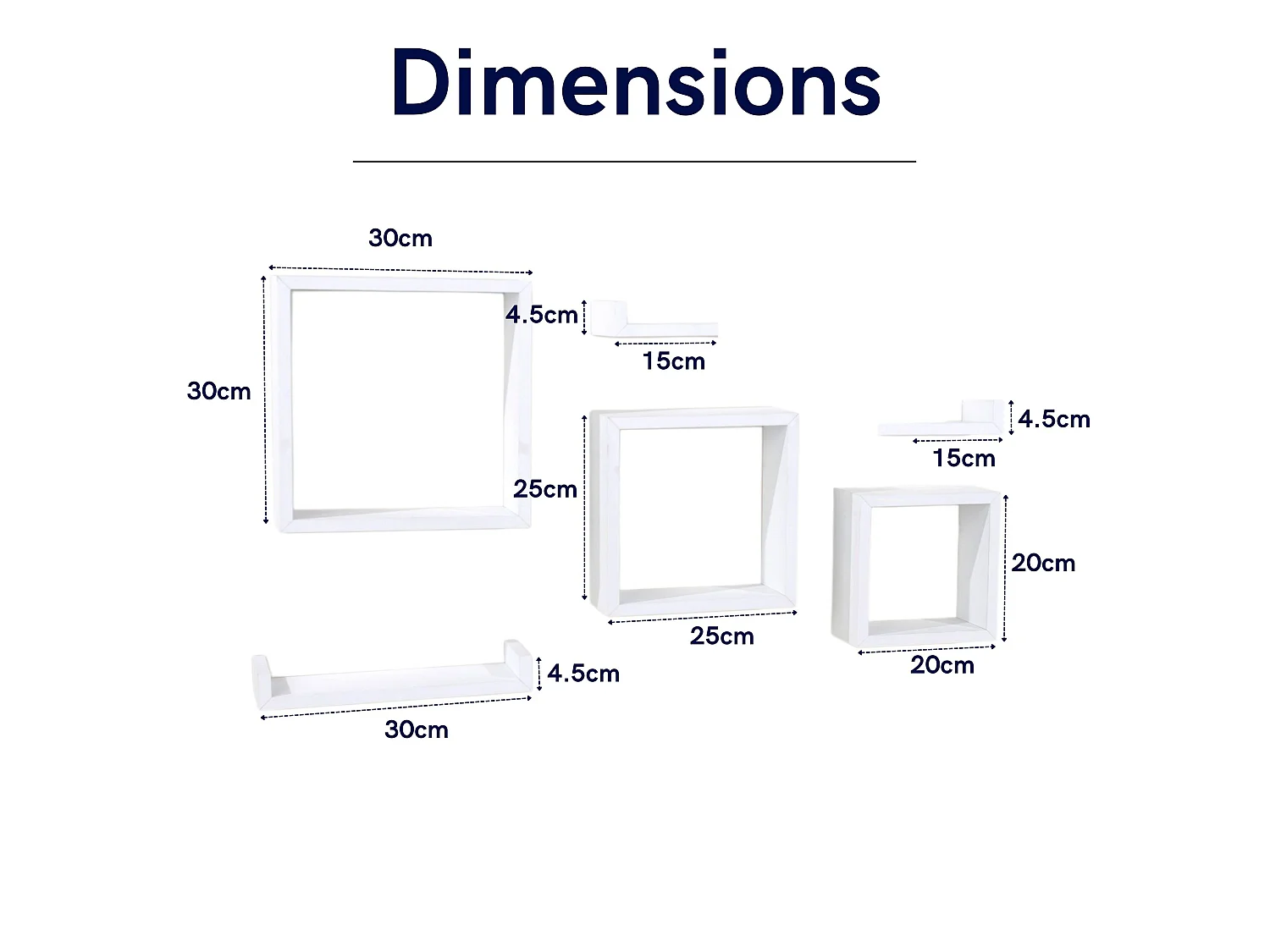 Hudson 6-Piece Floating Shelf Kit, Set of 6