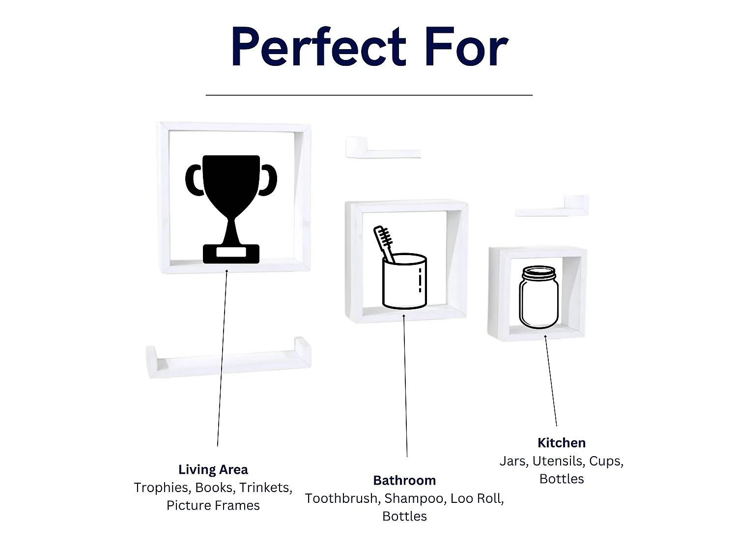 Hudson 6-Piece Floating Shelf Kit, Set of 6