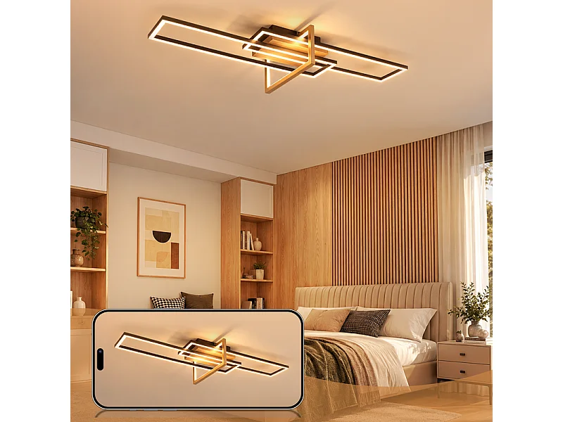 NETTLIFE Plafondlamp Woonkamer Hout 3K