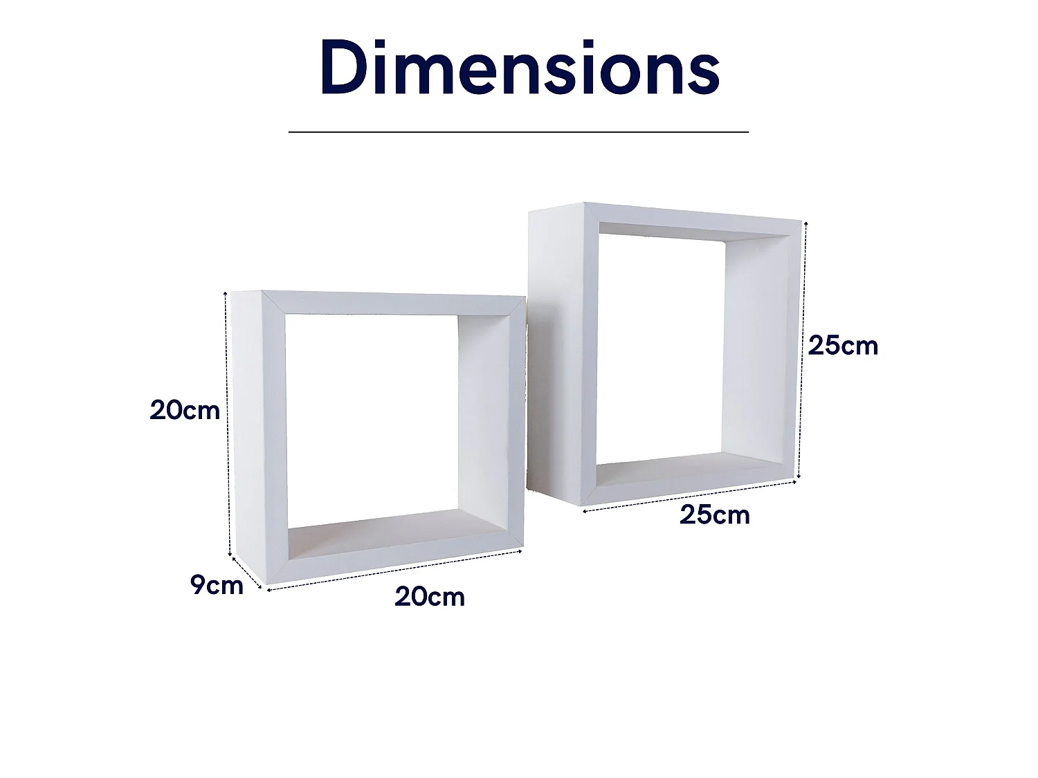 Hudson Set of 2 Floating Wall Cubes, 2-Piece Shelf Kit