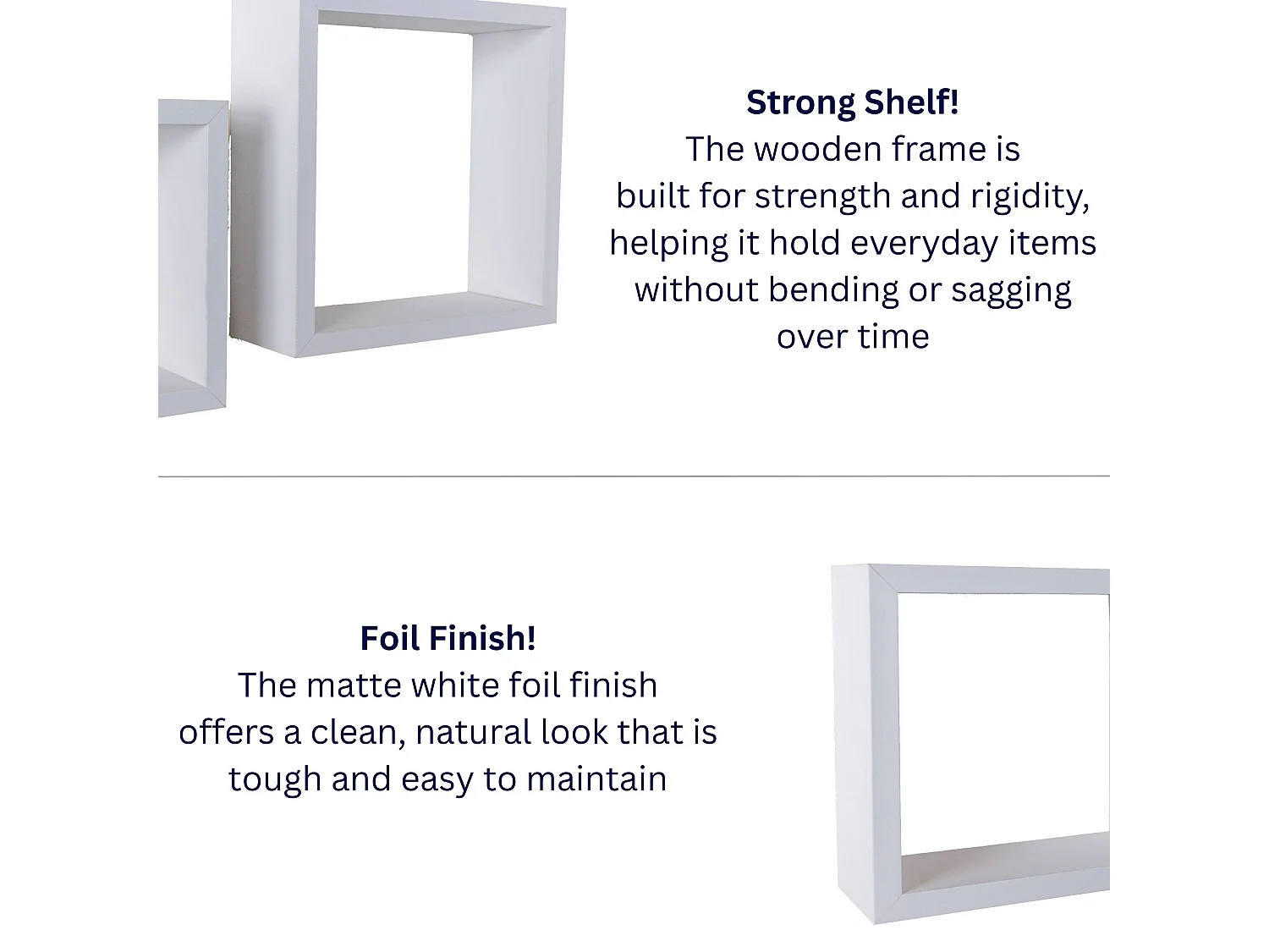 Hudson Set of 2 Floating Wall Cubes, 2-Piece Shelf Kit