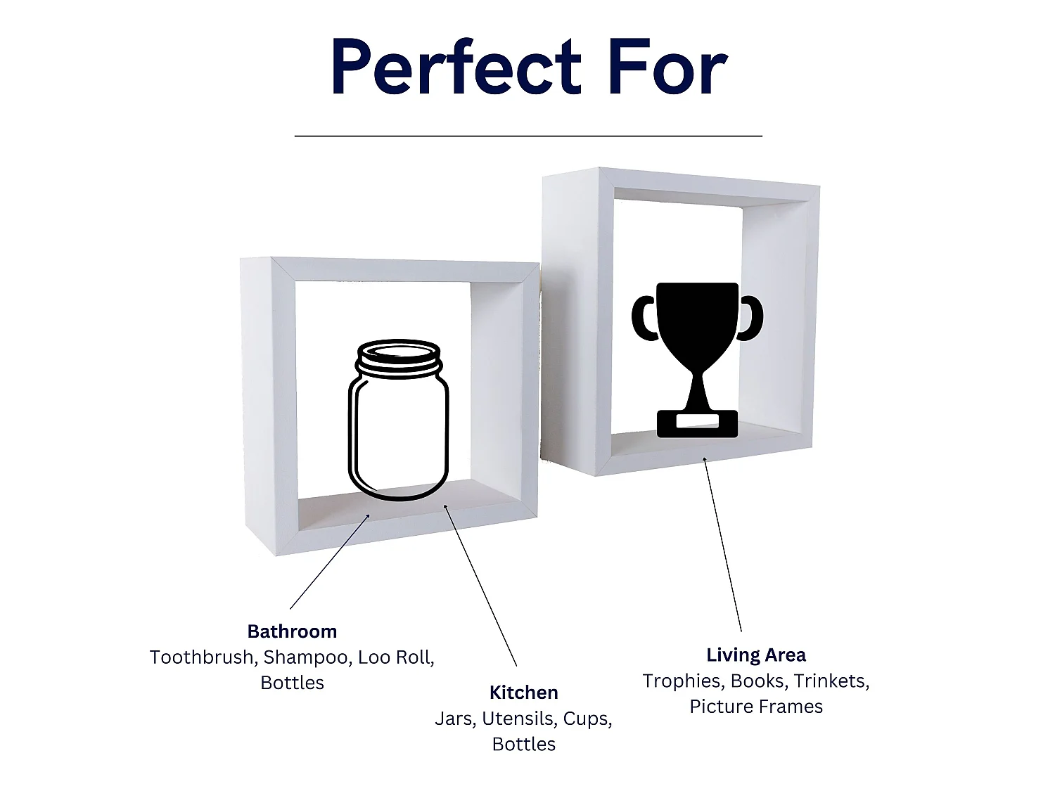 Hudson Set of 2 Floating Wall Cubes, 2-Piece Shelf Kit