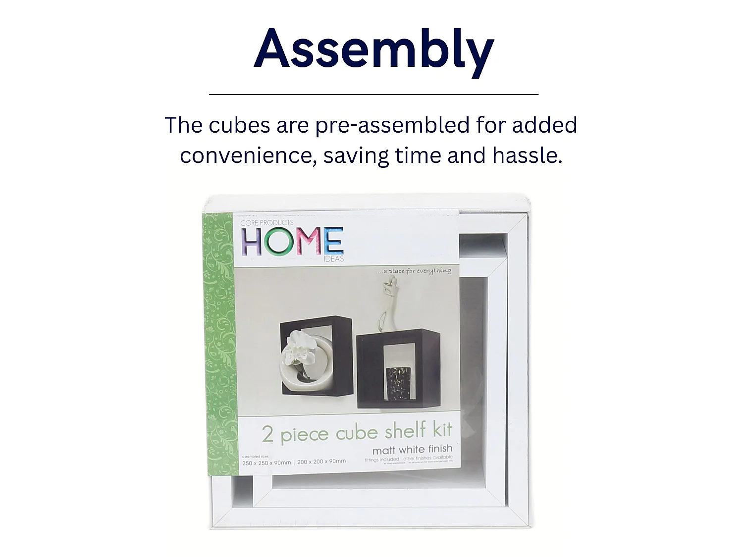 Hudson Set of 2 Floating Wall Cubes, 2-Piece Shelf Kit