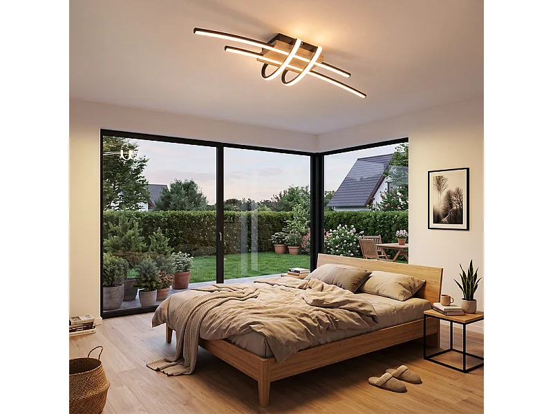 NETTLIFE Lampa sufitowa do salonu, drewniana oprawa sufitowa LED 2tCXJC