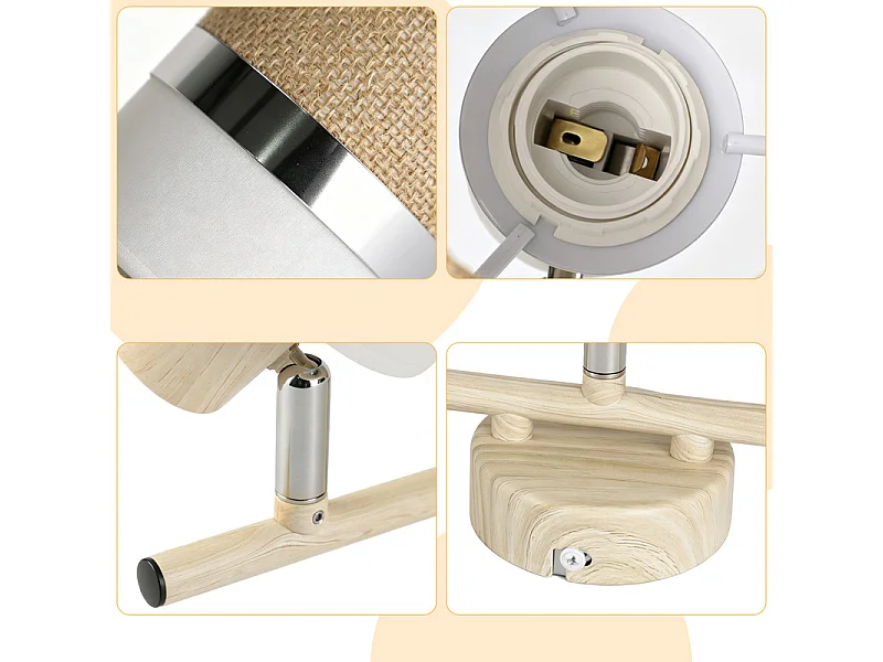 NETTLIFE Glitzerlife Deckenleuchte 3-flammig, Deckenlampe E14, Vintage-Deckenleuchte