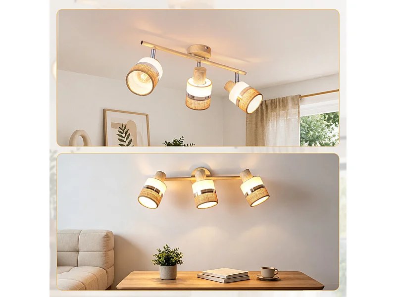 NETTLIFE Glitzerlife Deckenleuchte 3-flammig, Deckenlampe E14, Vintage-Deckenleuchte