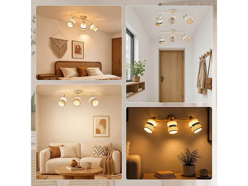 NETTLIFE Glitzerlife Deckenleuchte 3-flammig, Deckenlampe E14, Vintage-Deckenleuchte