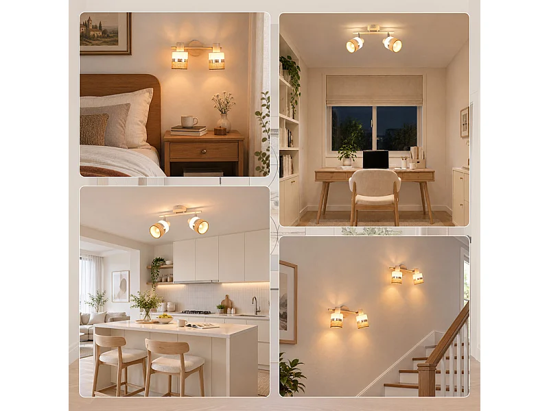 NETTLIFE Glitzerlife LED-Deckenleuchte 2-flammig, Deckenlampe E14, Küchenlampe