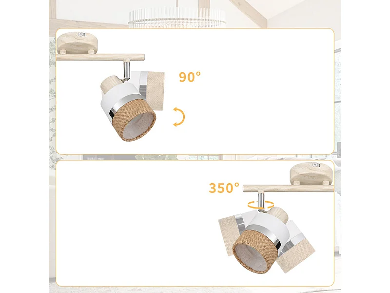 NETTLIFE Glitzerlife LED-Deckenleuchte 2-flammig, Deckenlampe E14, Küchenlampe