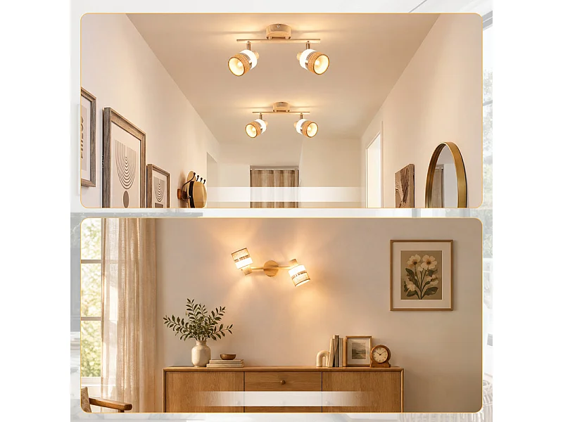 NETTLIFE Glitzerlife LED-Deckenleuchte 2-flammig, Deckenlampe E14, Küchenlampe