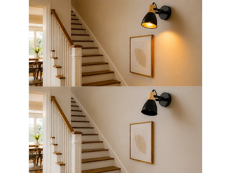 NETTLIFE Spot de plafond 1 lumiere, lampe E14 vintage pour couloir et cuisine