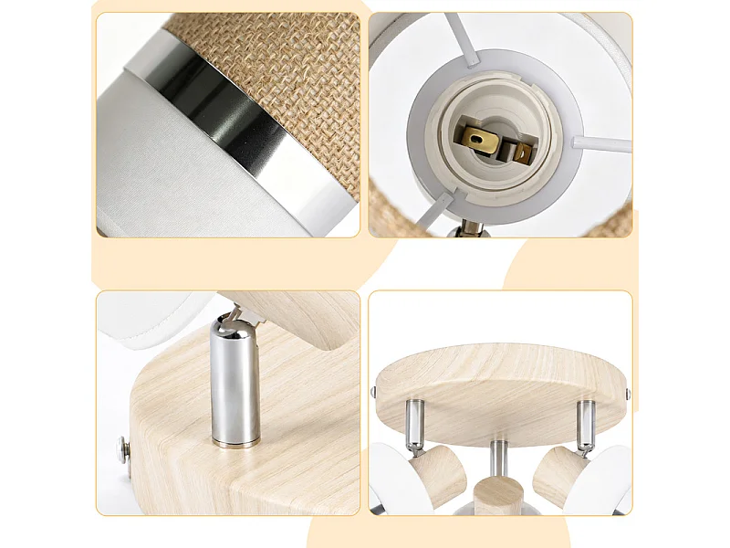 NETTLIFE Glitzerlife Deckenleuchte 3-flammig rund, LED-Deckenlampe schwenkbar E14