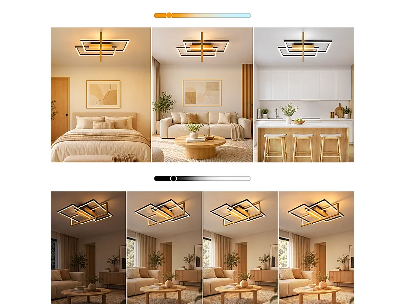 NETTLIFE Plafondlamp Woonkamer LED Plafondlamp Zwart 46 W Keukenlamp