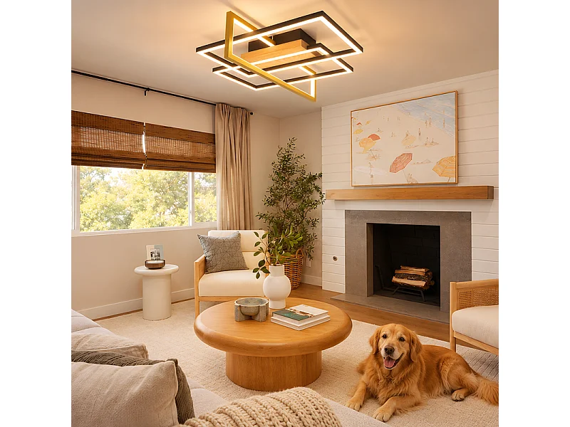 NETTLIFE Plafondlamp Woonkamer LED Plafondlamp Zwart 46 W Keukenlamp