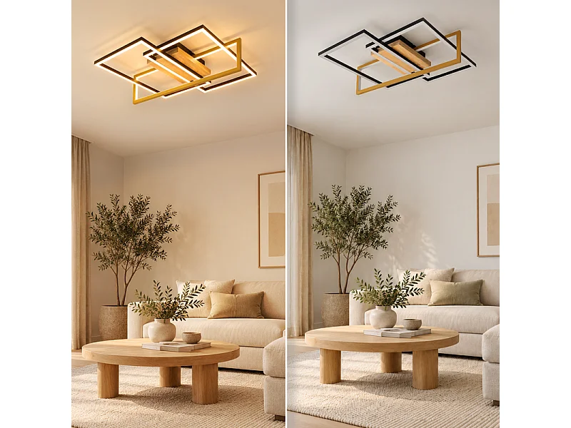 NETTLIFE Plafondlamp Woonkamer LED Plafondlamp Zwart 46 W Keukenlamp