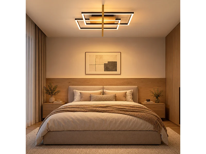 NETTLIFE Plafondlamp Woonkamer LED Plafondlamp Zwart 46 W Keukenlamp