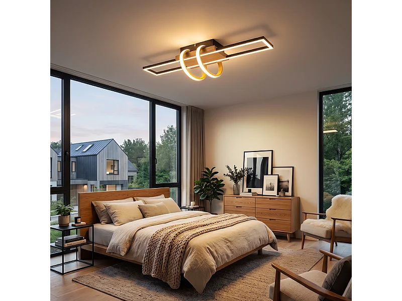 NETTLIFE LED-plafondlamp Plafondlamp voor woonkamer 36 W Zwart Slaapkamerlamp