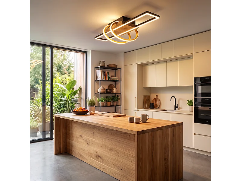 NETTLIFE LED-plafondlamp Plafondlamp voor woonkamer 36 W Zwart Slaapkamerlamp