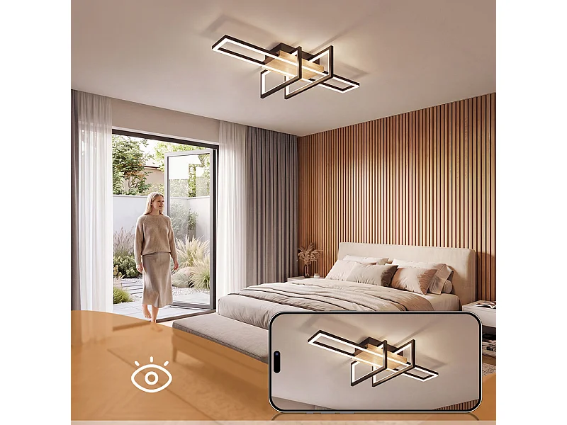 NETTLIFE Lampa sufitowa drewniana do salonu 3KJC