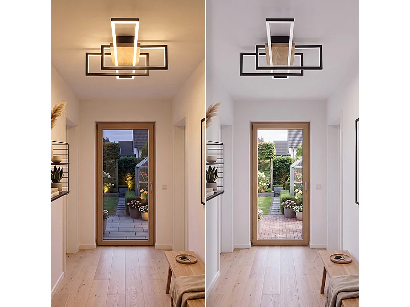 NETTLIFE Lampa sufitowa drewniana do salonu 3KJC