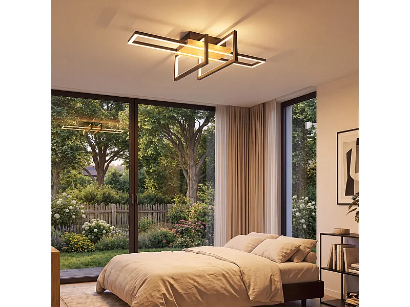NETTLIFE Lampa sufitowa drewniana do salonu 3KJC