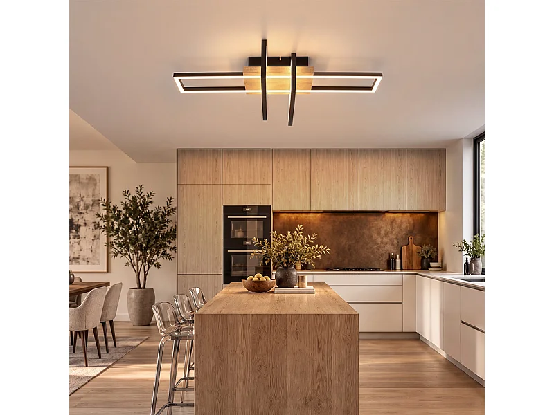 NETTLIFE Lampa sufitowa drewniana do salonu 3KJC