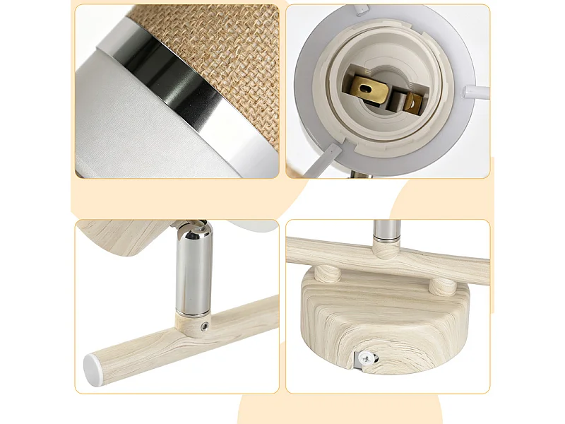 NETTLIFE Glitzerlife Deckenleuchte 4-flammig, LED-Küchenlampe, Deckenleuchte E14