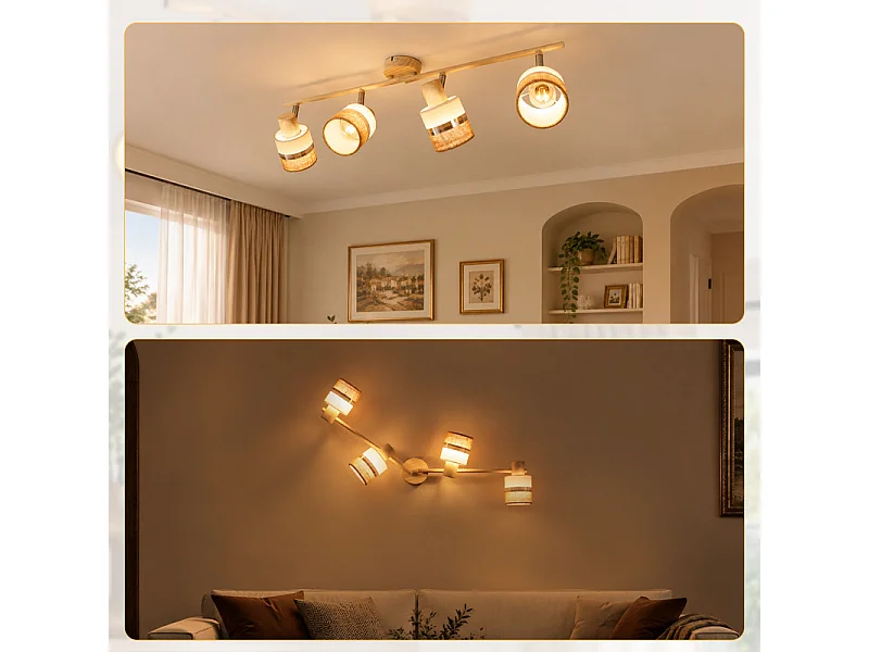 NETTLIFE Glitzerlife Deckenleuchte 4-flammig, LED-Küchenlampe, Deckenleuchte E14