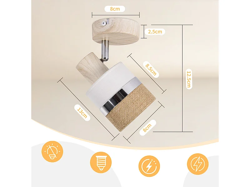 NETTLIFE Glitzerlife LED-Deckenleuchte 1-flammig E14, Vintage-Deckenlampe, Flurlampe