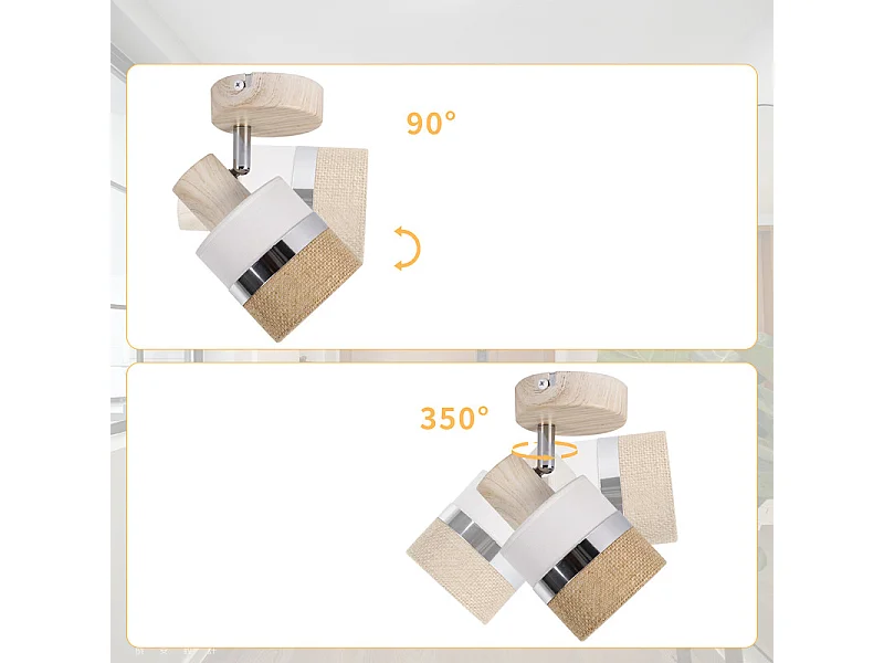 NETTLIFE Glitzerlife LED-Deckenleuchte 1-flammig E14, Vintage-Deckenlampe, Flurlampe