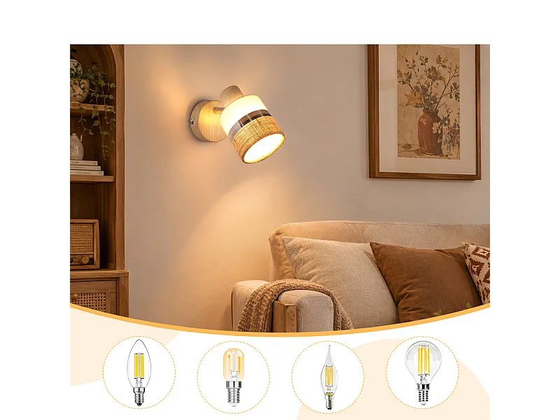 NETTLIFE Glitzerlife LED-Deckenleuchte 1-flammig E14, Vintage-Deckenlampe, Flurlampe